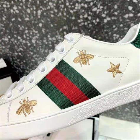 gucci sneaker white bee|gucci star and bee boots.